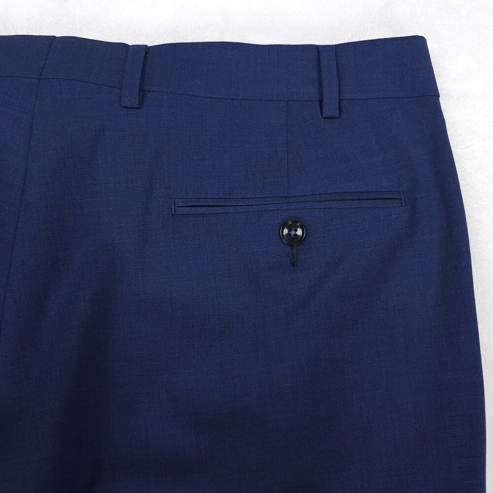 Calvin Klein Mens Skinny Fit Suit Pants 38x32 Blue Solid Stretch Wool Blend NWT - Picture 5 of 8